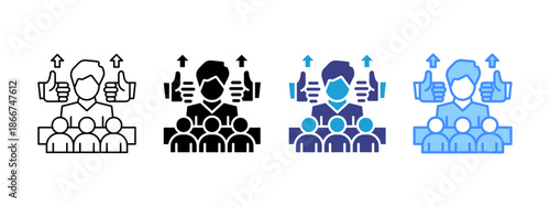 Encouragement  icon set multiple style collection