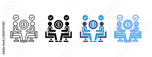 Bargaining  icon set multiple style collection