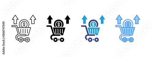 Upselling  icon set multiple style collection