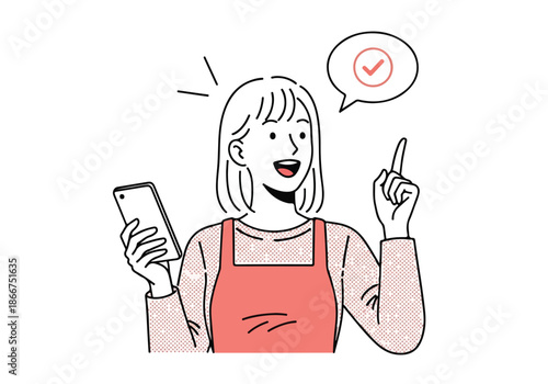 Happy customer approving purchase - Lifestyle Illustration, Flat Line Art, Flat Style Illustration, Flat Line Illustration, Cartoon Line Illustration, Modern Outline Flat Illustration