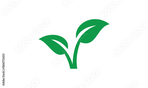 Green Sprout Icon Representing Growth and Nature.