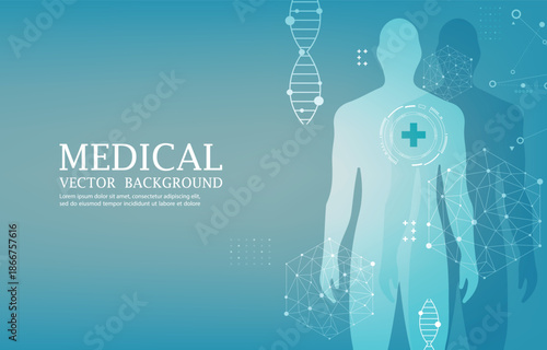 Futuristic modern medical technology human body background
