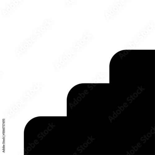 シンプルなモノクロデザインの階段シルエットイラスト