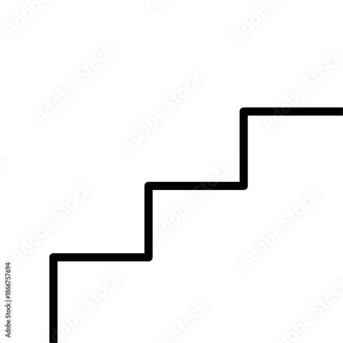 シンプルなモノクロデザインの階段シルエットイラスト