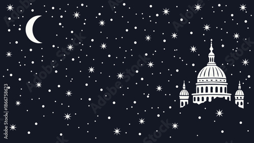 St. Paul's Cathedral at Night Isolated background