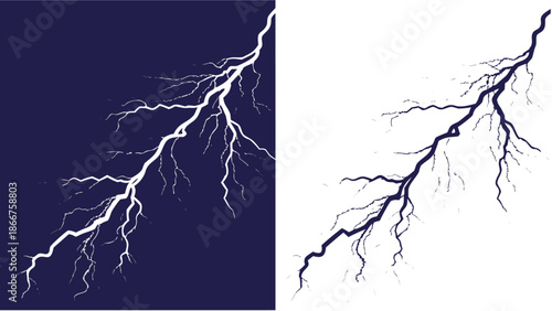 Powerful Electric Lightning Bolt Strike Flash Graphic with vector illustration