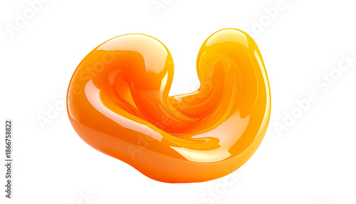 Glossy, amorphous orange blob against a black background