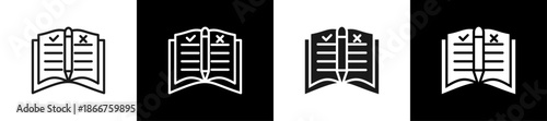 Rule Book Line N Glyph Icon Style In White And Background