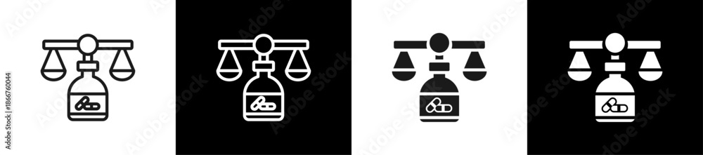 Obraz premium Pharmaceutical Law Line N Glyph Icon Style In White And Background
