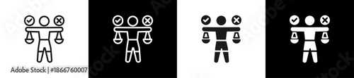 Occupational Law Line N Glyph Icon Style In White And Background