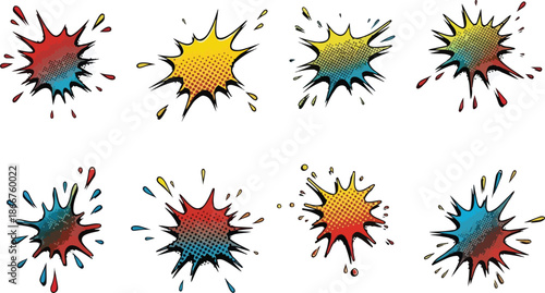 Colorful Splatter Designs A Collection of Artistic Splashes and Explosions for Creative Projects