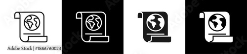 Environmental Regulation Line N Glyph Icon Style In White And Background