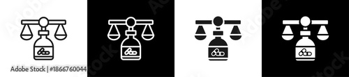 Pharmaceutical Law Line N Glyph Icon Style In White And Background