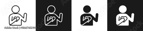 Honest Opinion Line N Glyph Icon Style In White And Background
