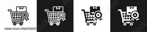 Verified Purchase Line N Glyph Icon Style In White And Background