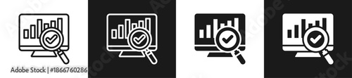 Review Progress Line N Glyph Icon Style In White And Background
