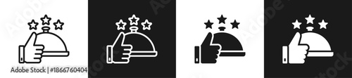 Restaurant Review Line N Glyph Icon Style In White And Background
