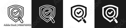 Trust & Safety Check Line N Glyph Icon Style In White And Background