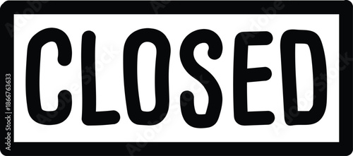 Hand drawing Red closed sign for retail/store vector for websites and print 
