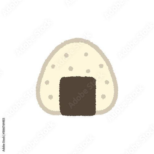 おにぎり 食べ物 手描き パステル かわいい イラスト