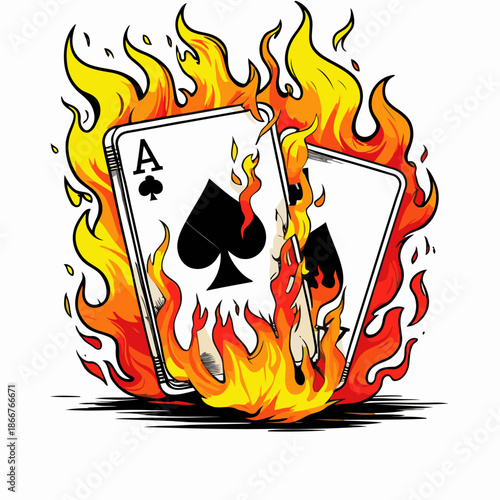 ace of fire vector image