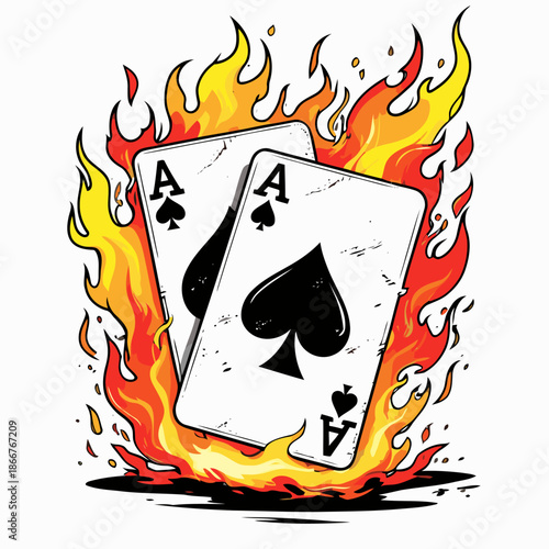 ace of fire vector image