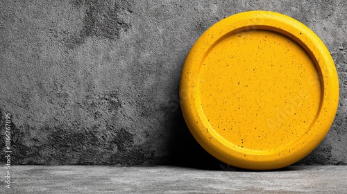 Quirky yellow toilet seat with a unique design representing humor and playfulness in a fun pet environment