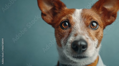 Loyal dog with a stylish collar symbolizing leadership traits in a creative representation of canine authority and bonding