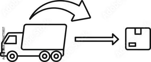 Delivery Truck Icon Showing Package Transfer.
