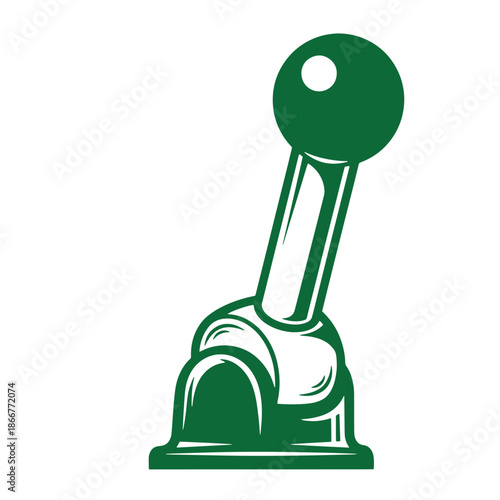 green joystick controller for video games or arcade machines  classic gaming device