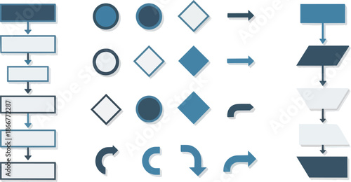 Flowchart Symbols and Elements Collection for Diagrams.