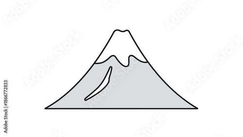 Icon of Mount Fuji, a majestic snow-capped volcano, representing Japan's natural beauty and cultural significance