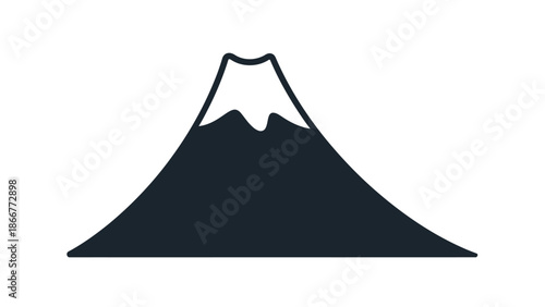 Iconic Japanese Mountain, Mount Fuji, with Snow-Capped Peak, Representing Nature and Travel