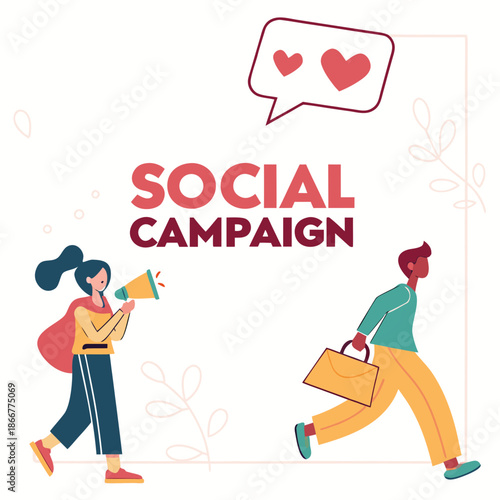 Two people engaging in a social campaign