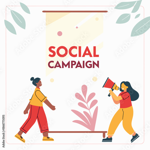 Women engaging in social campaign