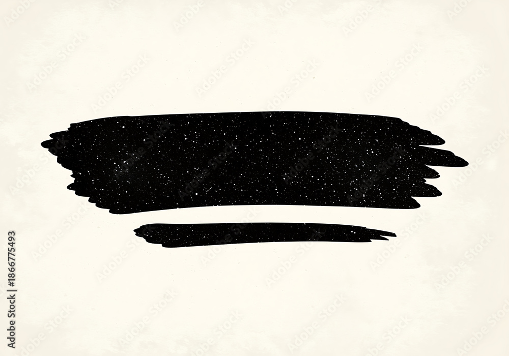 Fototapeta premium Black brush stroke on white background