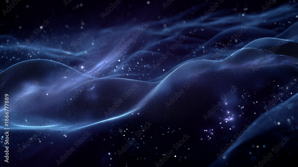 Obraz premium Gravitational Waves Propagating Through Deep Space Universe