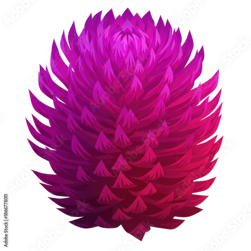 Vivid, stylized floral illustration with gradient tones and detailed petal structure isolated on white background