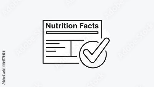 Nutrition Facts Label with Check Mark Icon.