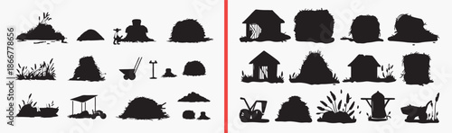 house silhouette icons, home building vector, roof architecture symbols, real estate illustration pack, property design icons, residential building shapes, urban housing graphics, construction silhoue