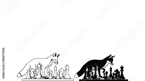 Cunning foxes strategize on chessboards in three colors