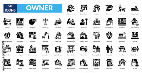 owner glyph icon set. Clock, Digital Clock, Alarm Clock, Stopwatch, Hourglass, Calendar, Agenda