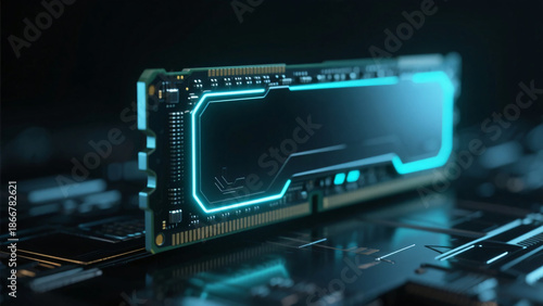 RAM Stick Memory Dropping Mid Air Dark Background