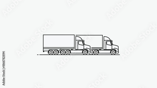 Two Semi Trucks Lined Up Side By Side.