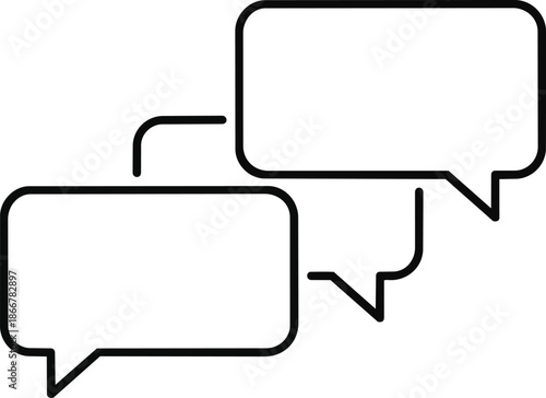 Two Speech Bubbles Icon Representing Communication.