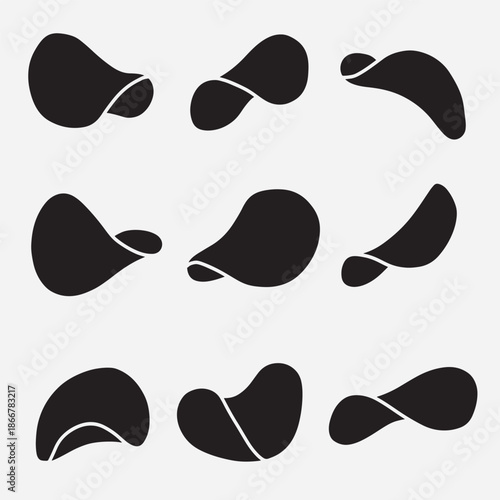 set of potato chip good for icon, symbol, element design, silhouette design, etc