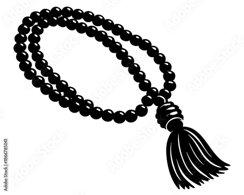 Tasbih silhouette vector illustration isolated on white background