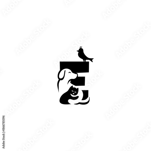 Creative vector cat, dog, bir...