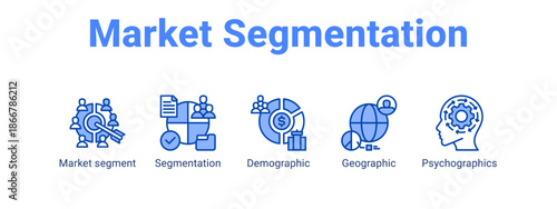 Market Segmentation web banner icon vector illustration concept for  with icon of Market segment, Segmentation.