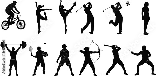 Black silhouettes of the human life cycle showing stages from infancy and aging with walking sticks to the final gravestone